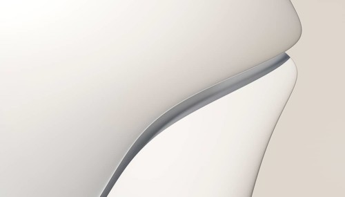Elegant 3D rendered image featuring abstract, gentle curves with a soft gradient from white to