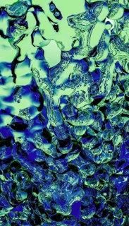 This image features a dynamic and intricate abstract design of flowing liquid in 3D. Bright blue