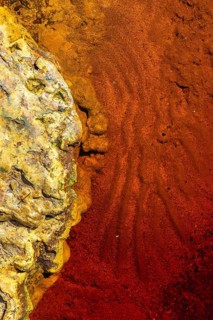 The image showcases the vivid and striking colors of Riotinto River in Huelva, Spain The unique