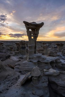 Stunning rock formations in Bisti De-Na-Zin Wilderness, New Mexico, USA Rugged, surreal landscape