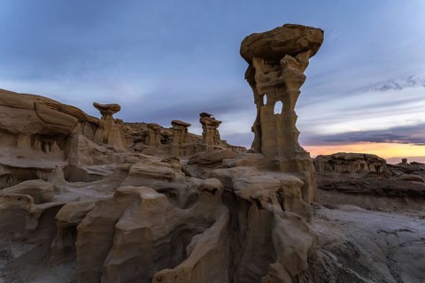 The captivating landscape of Bisti De-Na-Zin Wilderness in New Mexico showcases stunning eroded