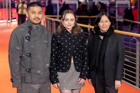 Kim Yutani, Lena Urzendowsky, Khozy Rizal on the Red Carpet in front of the closing gala of the