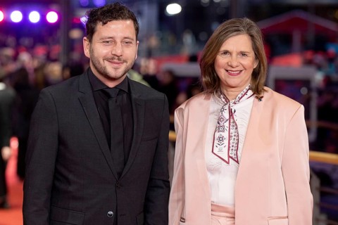 Katrin Göring-Eckardt, Felix Banaszak on the Red Carpet in front of the closing gala of the 76th
