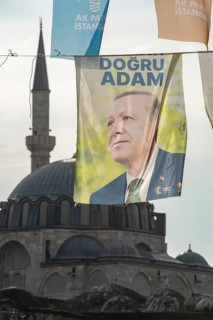 Istanbul, Turkey. May 4th 2023 Election banners for the ruling AK Parti, Justice and Development