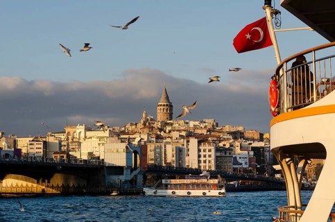Istanbul, Turkey. 27th November 2011 Beautiful Istanbul city skyline with the Galata tower and
