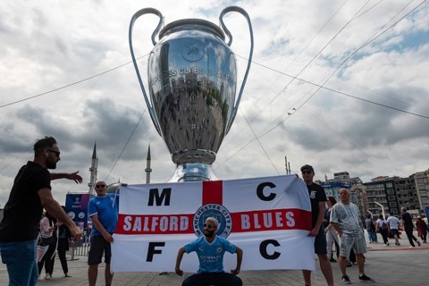Istanbul, Turkey. June 9th 2023 Manchester City Fans in Taksim Square before the Champions League