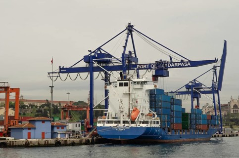 Istanbul, Turkey. April 23rd 2012 Haydarpasa container shipping port, Istanbul, Turkey