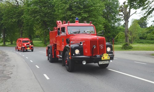 Scania Vabis veteran fire truck built in 1967 at fire truck rally in Ystad, Skåne County, Sweden,
