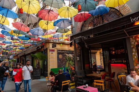 Istanbul, Turkey. August 18th 2021 Cafes, Bars and Restaurants in the up and coming trendy Karakoy