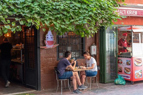 Istanbul, Turkey. August 18th 2021 karakoy Corba Evi Cafes, Bars and Restaurants in the up and