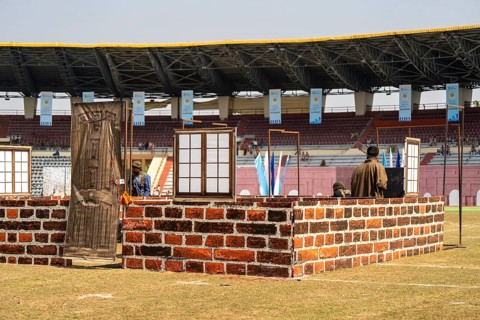 Commandos of the Central Reserve Police Force (CRPF) simulate a counter-terrorist hostage rescue