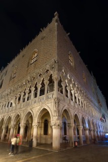 Palazzo Duccale in the evening on St. Mark's Square, Venice, Veneto, Italy