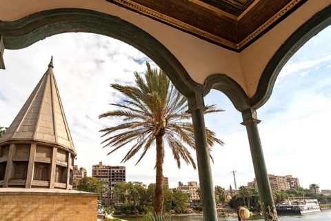 Cairo, Egypt. November 28th 2022 Egyptian Nilometer used to measure rise and fall of River Nile,