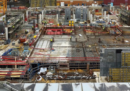 Large-scale construction site, replacement building for the NA complex, Ruhr-Universität Bochum,