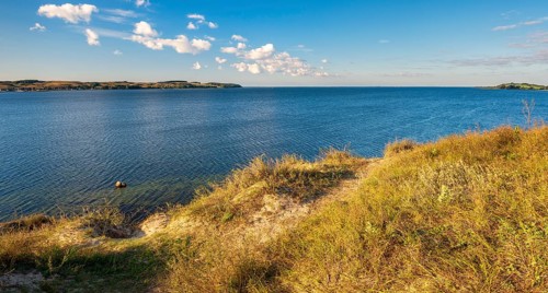 View over the lagoon landscape, Mönchgut Nature Reserve, Groß Zicker, Mönchgut Peninsula, Rügen