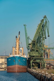 Varna, Bulgaria. September 5th 2020 The Sithonia container ship moored at Varna Port, Bulgaria