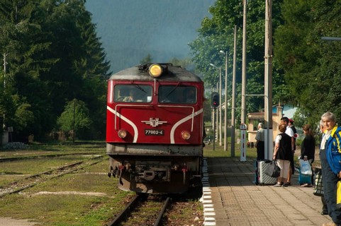 Velingrad, Bulgaria, March 7th 2018 Rural train travel Velingrad station Bulgaria