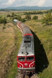 Velingrad, Bulgaria, March 7th 2018 Rural train travel near Velingrad, Bulgaria