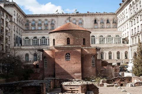 Sofia, Bulgaria. March 7th 2018 The Church of Saint George is an Early Christian red brick rotunda
