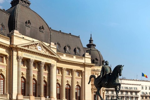 Bucharest, Romania. October 29th 2023. The Carol I Central University Library of Bucharest is a