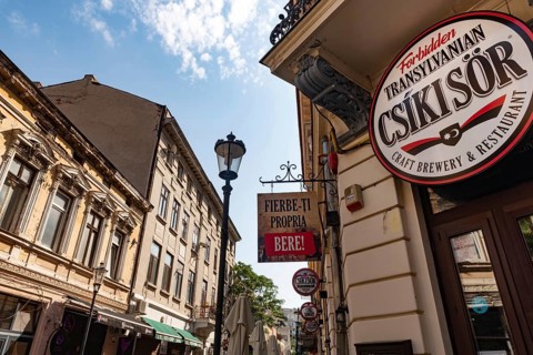 Bucharest, Romania. October 29th 2023. Local Bars, Cafes and Restaurants in the Grand Old Town of