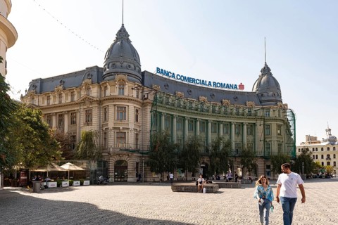 Bucharest, Romania. October 29th 2023. Banca Comerciala Romana, (BCR) is a commercial bank in