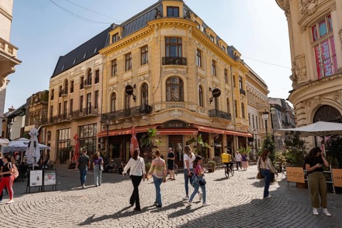 Bucharest, Romania. October 29th 2023. Trendy local Bars, Cafes and Restaurants in the Grand Old