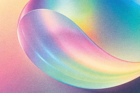 Vibrant swirls of soft pastel colors blend together in a grainy texture, creating an ethereal
