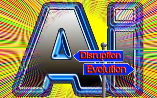 Symbolic photo, AI and AI idealized as perfection of the future, evolution or disruption, ChatGBT,