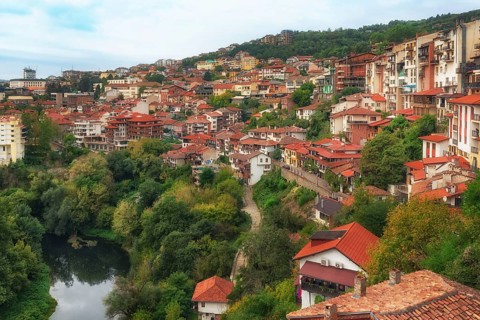 Veliko Tarnovo, Bulgaria. September 26th 2023 Scenic view of Veliko Tarnovo is located on the