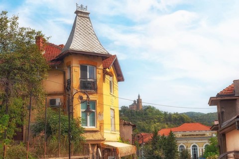 Veliko Tarnovo, Bulgaria. September 26th 2023 View of Tsarevets, a medieval fortress from the