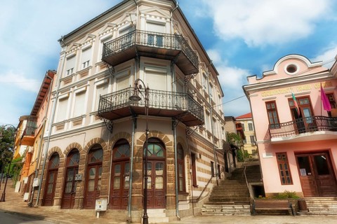 Veliko Tarnovo, Bulgaria. September 26th 2023 Traditional Bulgarian architecture of Veliko Tarnovo,