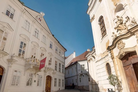Bratislava, Slovakia. October 2nd 2023 Mirbach Palace is a Baroque-Rococo building opposite the