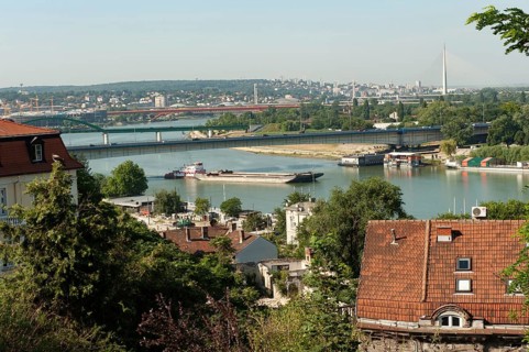 Belgrade, Serbia. May 27th 2019 View of Sava and Danube river at Kalemegdan Park, Belgrade, Serbia