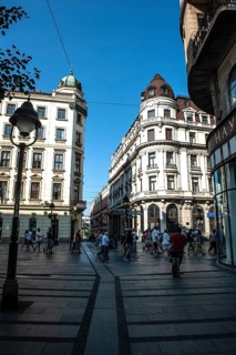 Belgrade, Serbia. July 23rd 2019 The architecture of Knez Mihailova Street in the Serbian capital