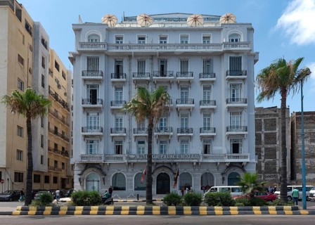 The heritage Windsor Palace Hotel on the Mediterranean Sea front of Alexandria, one of the