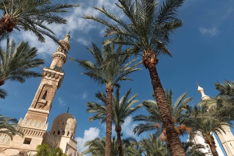 Alexandria, Egypt. December 3rd 2022 13th century Islamic architecture of Abu Al Abbas al Mursi