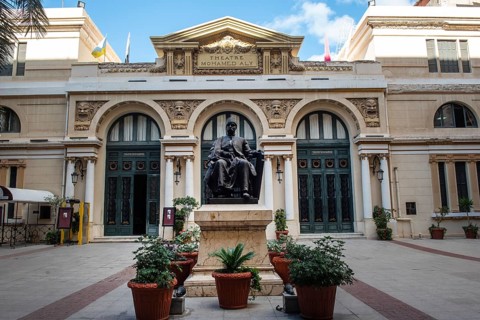Alexandria, Egypt. December 4th 2022 Alexandria Opera House or Sayed Darwish Theatre was opened in