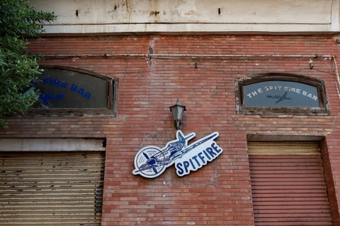 Alexandria, Egypt. December 1st 2022 Now closed once popular expat Spitfire Bar near the corniche