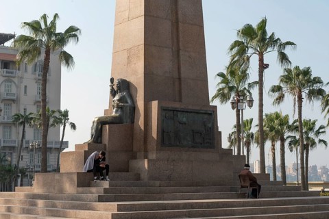 Alexandria, Egypt. December 4th 2022 Monument of Egyptian revolutionary statesman Saad Zaghloul