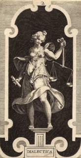 Dialectica, personifies dialectics as one of the seven liberal arts. The figure holds a balance,