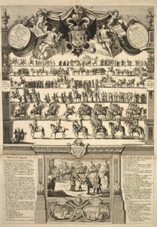 Solemn procession in Prague in honor of Emperor Joseph II, depiction is titled The Most Exquisite