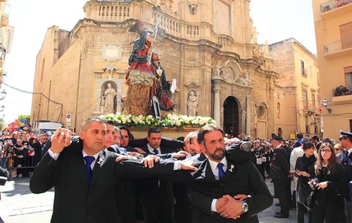 Sicily, Trapani, Good Friday mystery procession La Processione dei Misteri, during the procession