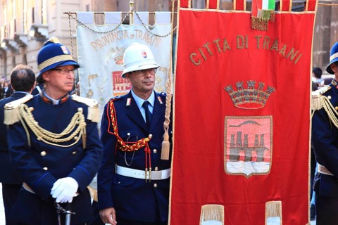 Sicily, Trapani, Good Friday mystery procession La Processione dei Misteri, groups accompany the