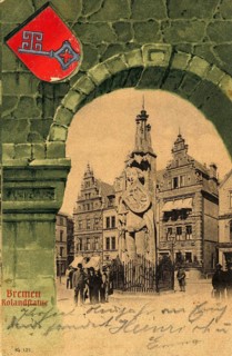 Historical postcard around 1900, Bremen, Germany, reproduction of a postcard, historical