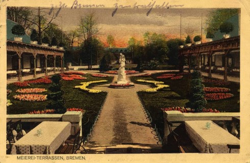 Historical postcard around 1900, Bremen, dairy, Germany, reproduction of a postcard, historical