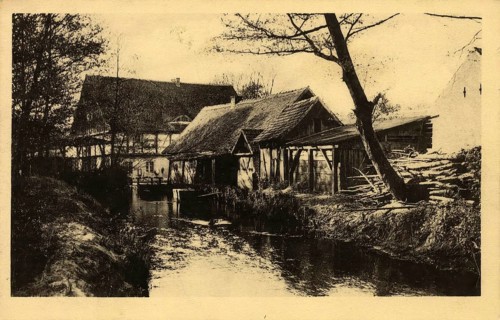 Historical postcard around 1900, summer holidays Bremsdorfer Mühle, Oder-Spree district,