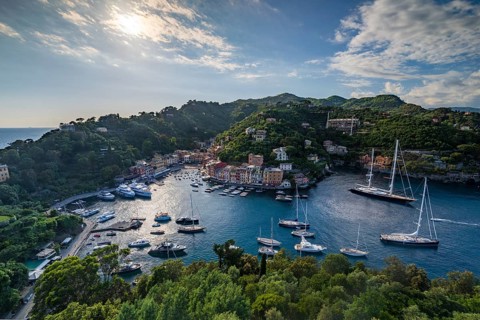Boats in Portofino Harbour, Portofino, Liguria, Italy