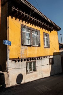 Ankara, Turkey. November 17th 2020 An old yellow painted house in the quiet streets of Ankara