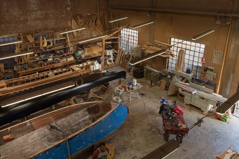 View of a shipyard on the island of Giudecca, Veneto, Italy